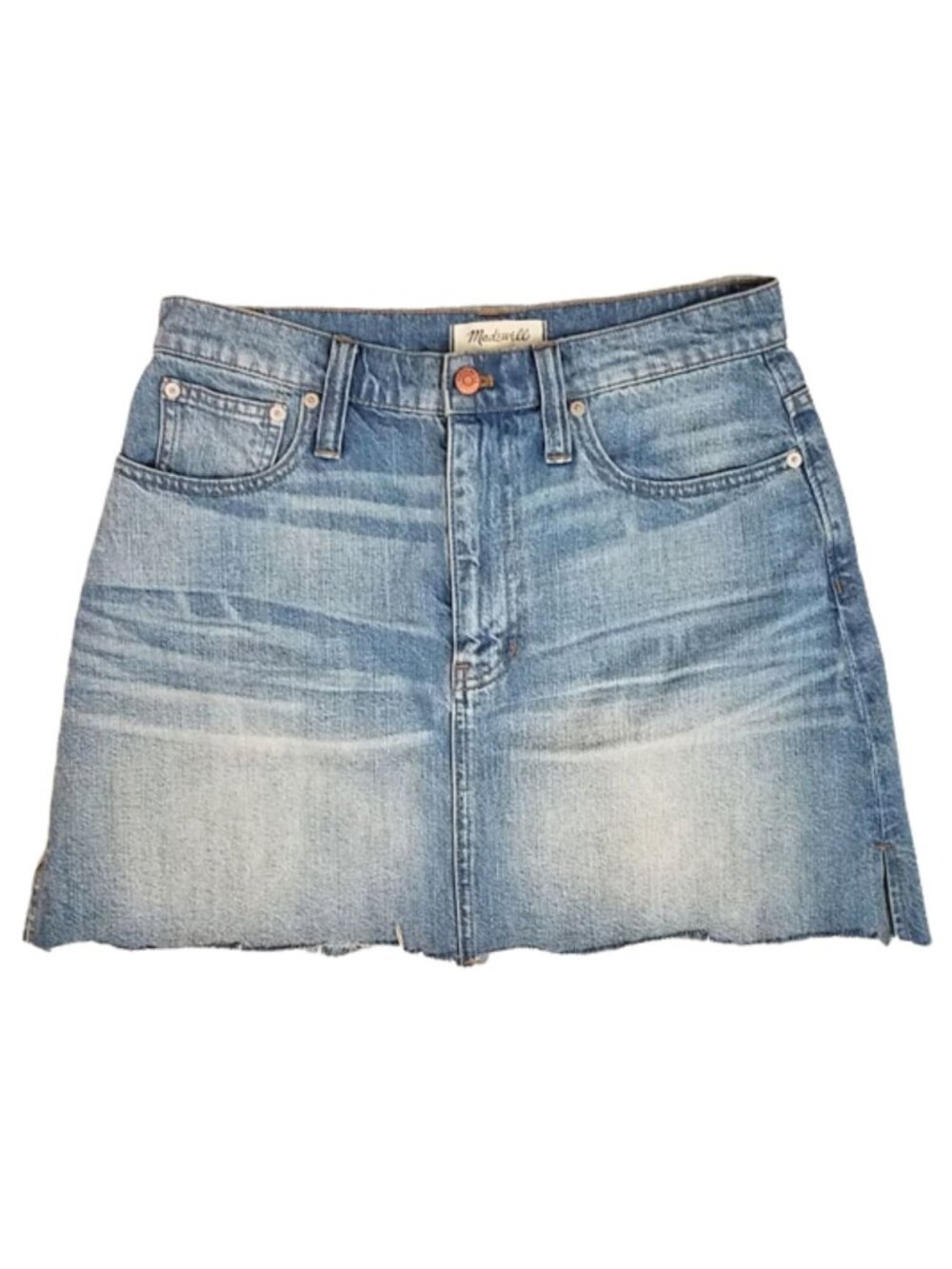 MADEWELL McCarren Raw-Hem Blue Denim Jean Skirt Women's 28 - 100% Cotton